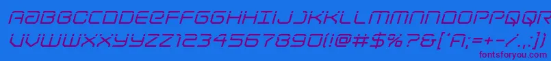 Lightbrigadelaserital Font – Purple Fonts on Blue Background