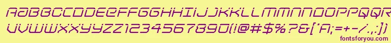 Lightbrigadelaserital Font – Purple Fonts on Yellow Background