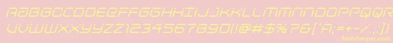 Lightbrigadelaserital Font – Yellow Fonts on Pink Background