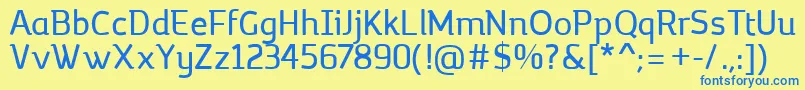 MargotRegular Font – Blue Fonts on Yellow Background