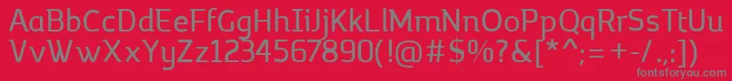 MargotRegular-Schriftart – Graue Schriften auf rotem Hintergrund