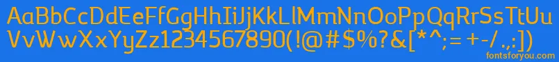MargotRegular Font – Orange Fonts on Blue Background