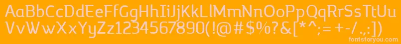 MargotRegular Font – Pink Fonts on Orange Background