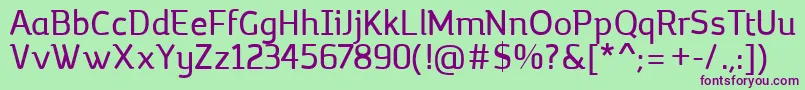MargotRegular Font – Purple Fonts on Green Background