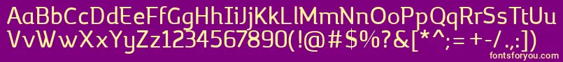MargotRegular Font – Yellow Fonts on Purple Background