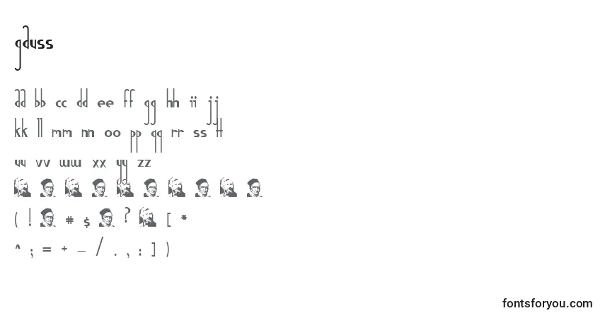 Шрифт Gauss – алфавит, цифры, специальные символы