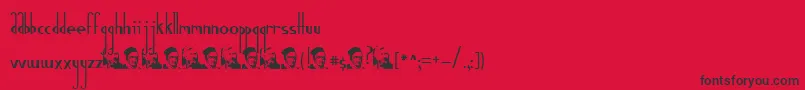 フォントGauss – 赤い背景に黒い文字