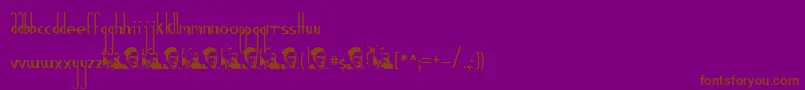 Gauss-Schriftart – Braune Schriften auf violettem Hintergrund