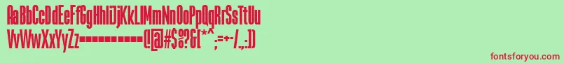 フォントLaBabacaFfp – 赤い文字の緑の背景