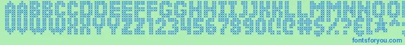 SimpleStitch Font – Blue Fonts on Green Background