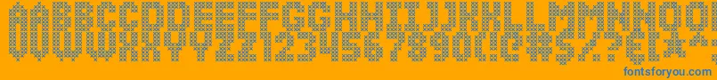 SimpleStitch Font – Blue Fonts on Orange Background