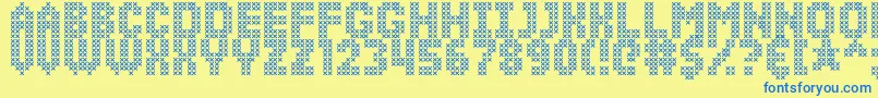SimpleStitch Font – Blue Fonts on Yellow Background