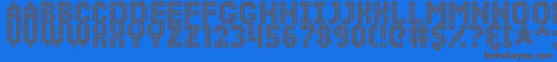 More about SimpleStitch Font SimpleStitch Font – Brown Fonts on Blue Background