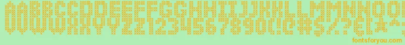 Шрифт SimpleStitch – оранжевые шрифты на зелёном фоне
