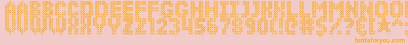 SimpleStitch Font – Orange Fonts on Pink Background