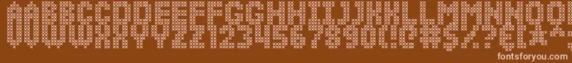SimpleStitch Font – Pink Fonts on Brown Background
