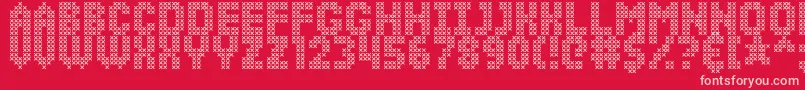 SimpleStitch Font – Pink Fonts on Red Background