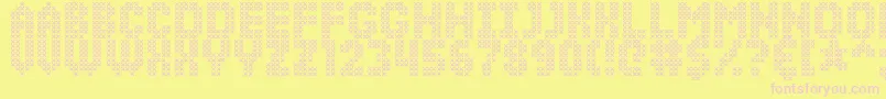 SimpleStitch Font – Pink Fonts on Yellow Background