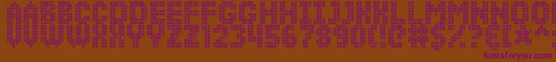 SimpleStitch Font – Purple Fonts on Brown Background