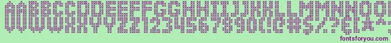 SimpleStitch Font – Purple Fonts on Green Background