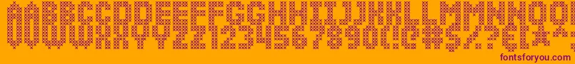 SimpleStitch Font – Purple Fonts on Orange Background