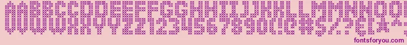SimpleStitch Font – Purple Fonts on Pink Background
