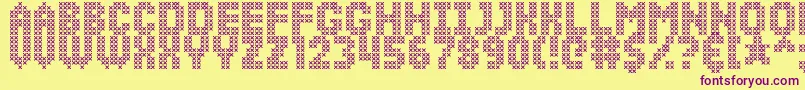 SimpleStitch Font – Purple Fonts on Yellow Background
