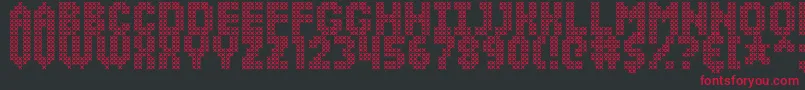 SimpleStitch Font – Red Fonts on Black Background