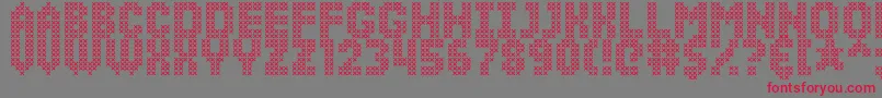 SimpleStitch Font – Red Fonts on Gray Background