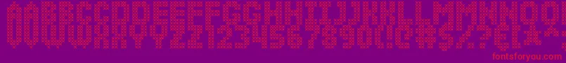 SimpleStitch Font – Red Fonts on Purple Background