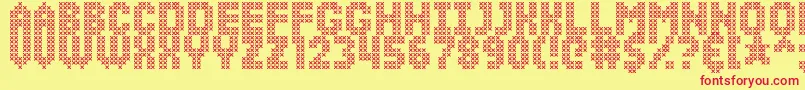 SimpleStitch Font – Red Fonts on Yellow Background