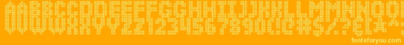 fuente SimpleStitch – Fuentes Amarillas Sobre Fondo Naranja