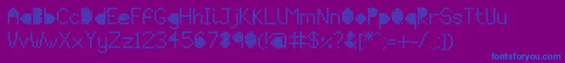 MeshStitch-Schriftart – Blaue Schriften auf violettem Hintergrund