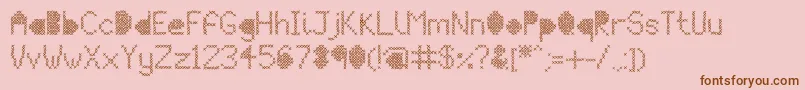 MeshStitch Font – Brown Fonts on Pink Background