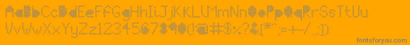 MeshStitch-Schriftart – Graue Schriften auf orangefarbenem Hintergrund