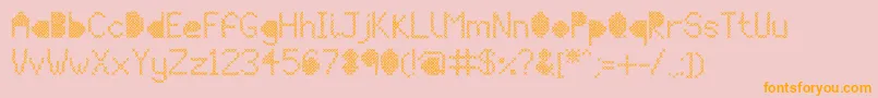 MeshStitch-Schriftart – Orangefarbene Schriften auf rosa Hintergrund