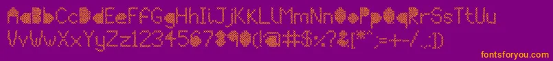MeshStitch Font – Orange Fonts on Purple Background