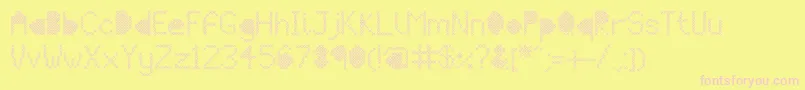 MeshStitch Font – Pink Fonts on Yellow Background