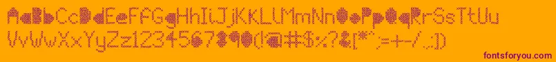 MeshStitch Font – Purple Fonts on Orange Background