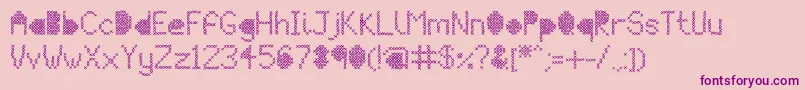 MeshStitch Font – Purple Fonts on Pink Background