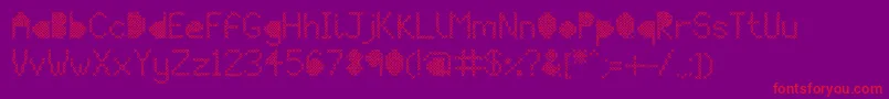 MeshStitch Font – Red Fonts on Purple Background