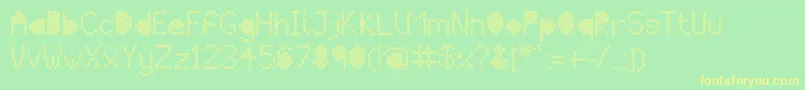 MeshStitch Font – Yellow Fonts on Green Background