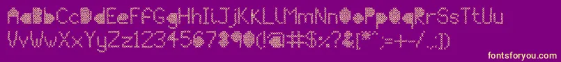 MeshStitch-fontti – keltaiset fontit violetilla taustalla