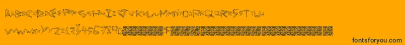 Funorigami Font – Black Fonts on Orange Background