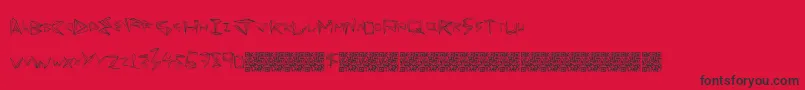 Funorigami Font – Black Fonts on Red Background