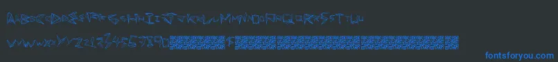 Funorigami Font – Blue Fonts on Black Background