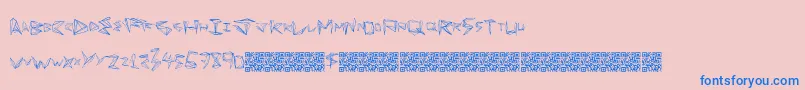 Funorigami Font – Blue Fonts on Pink Background