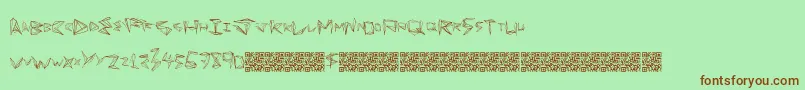 Funorigami Font – Brown Fonts on Green Background