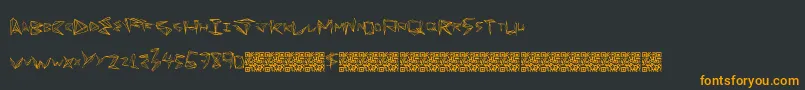 フォントFunorigami – 黒い背景にオレンジの文字