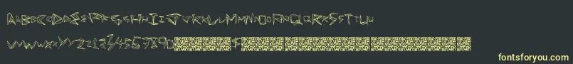 Funorigami Font – Yellow Fonts on Black Background